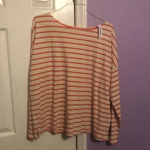 Orange Stripe Boatneck